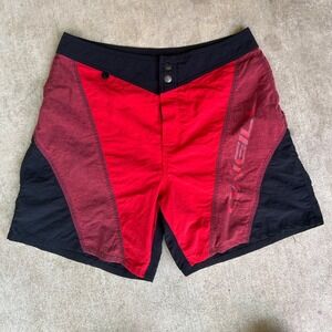 90s Vintage O'Neill Board Shorts Size 32 Red Black Colorblock Y2K Surf Baggies
